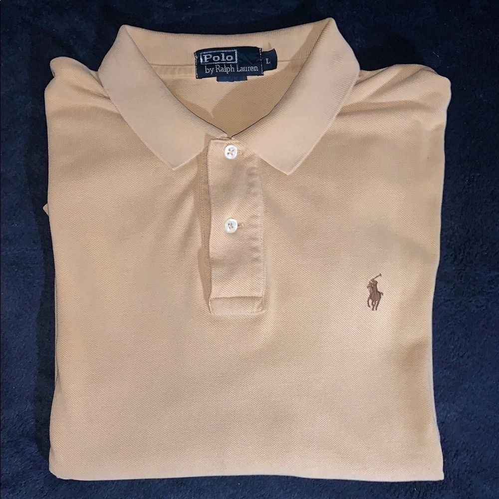 👕 Polo by Ralph Lauren Men's Beige Polo Shirt